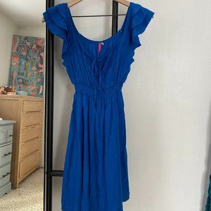 Picky Girl Colbalt Blue Ruffle Cap Sleeve Sun Dress, Size XL